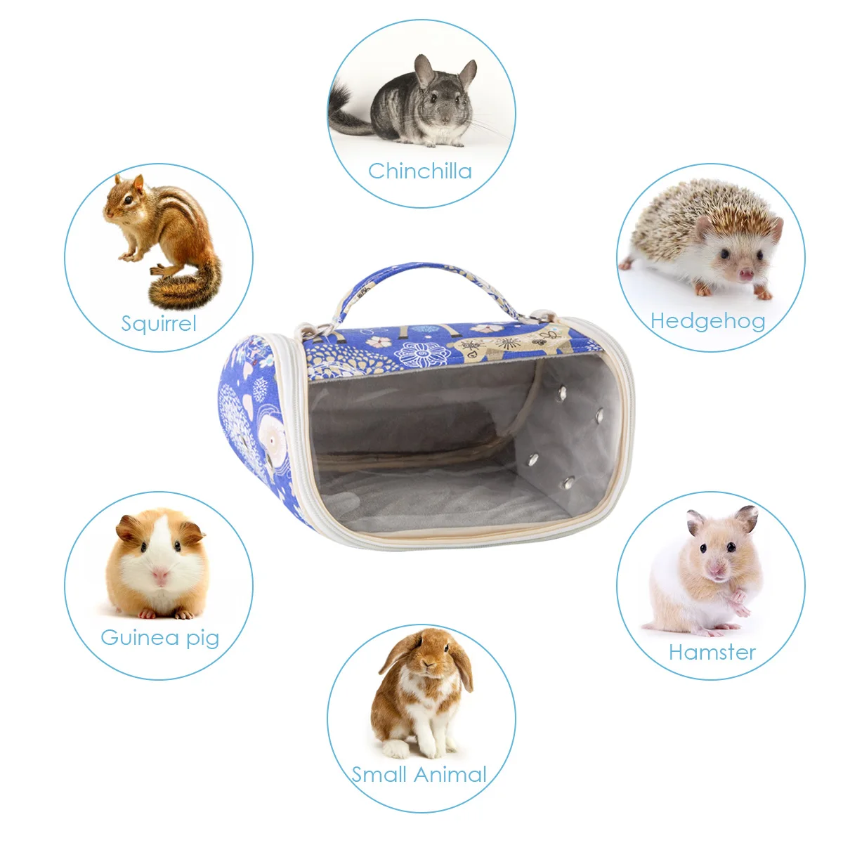 

Advocator OEM petite mini pvs breathable small animals carrier handbag for Pets Hamster Squirrel Hedgehog outdoor, Customized color