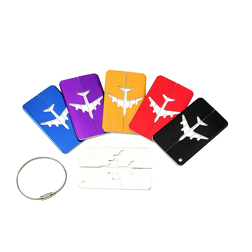 

Professional aluminum metal luggage tags for travel can customized your logo, Silver/black/red/blue/black/gold