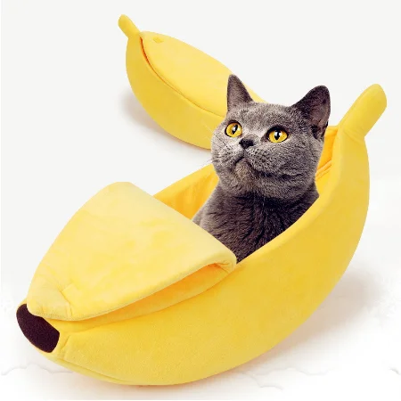 

High Quality Cute Banana Shaped Pet Bed Dog And Cat Winter Soft Sponge Plush Pet Dog Bed, Pictures