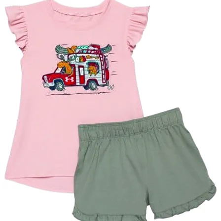 圆领两Piece Set Spandex Polyester Yoga Set