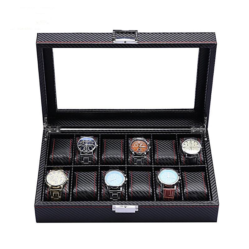 

carbon fiber pu leather storage box for luxury watches, Customized