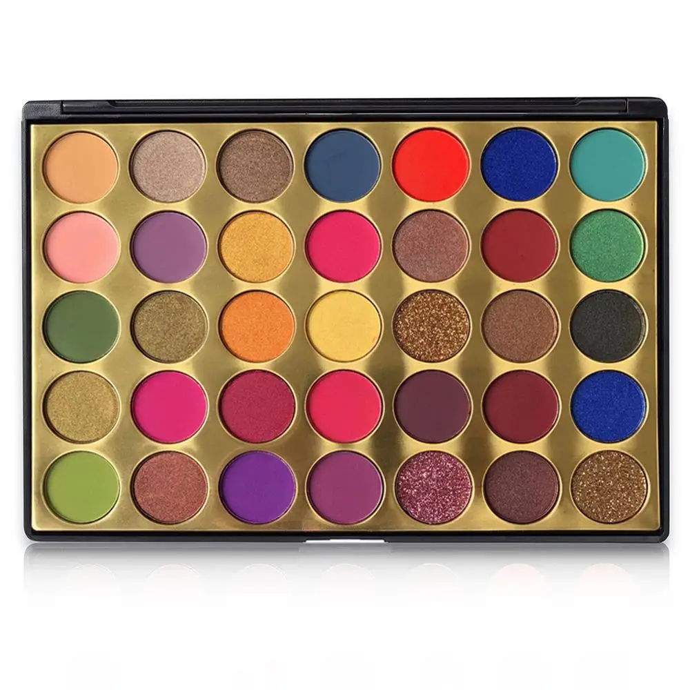 

35 Colors Eye Shadow Palette Private Label Waterproof Makeup High Pigment Eyeshadow Vendor Customized Boxes No Brand Low MOQ