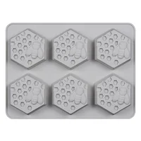 

High Quality 6 cavity silicone bee soap mold honeybee silicon molds hexagon round shapes
