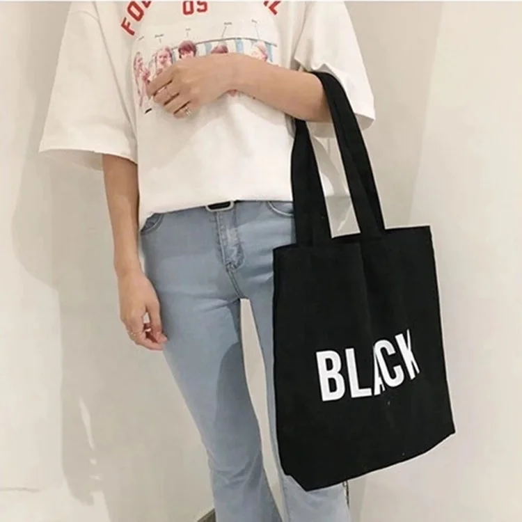 
Wholesale Customized Logo Foldable Reusable Cotton Canvas Women Shopping Tote Bag 
