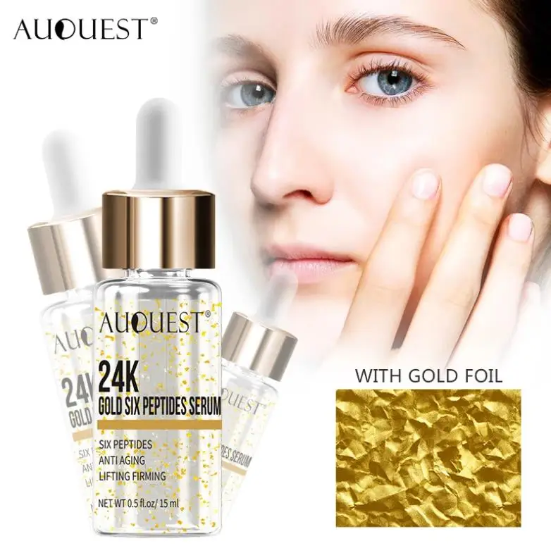 

Private Label 24k Gold Boils Anti Aging Repair Skin Smooth Sensitive Skin Brightening Whitening Facial Peptide Facial Serum