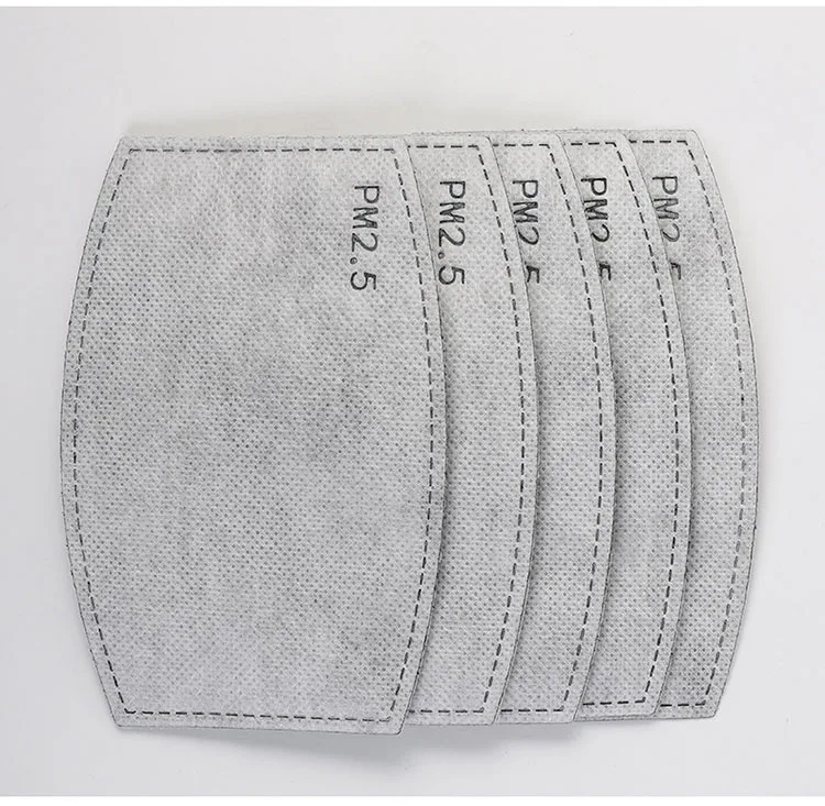 
5 Layer Pm2.5 Filter Anti Dust Cotton Face Maskes Filter Pm 2.5 Activated Carbon Maskes Filter with 2ply meltblown fabric 