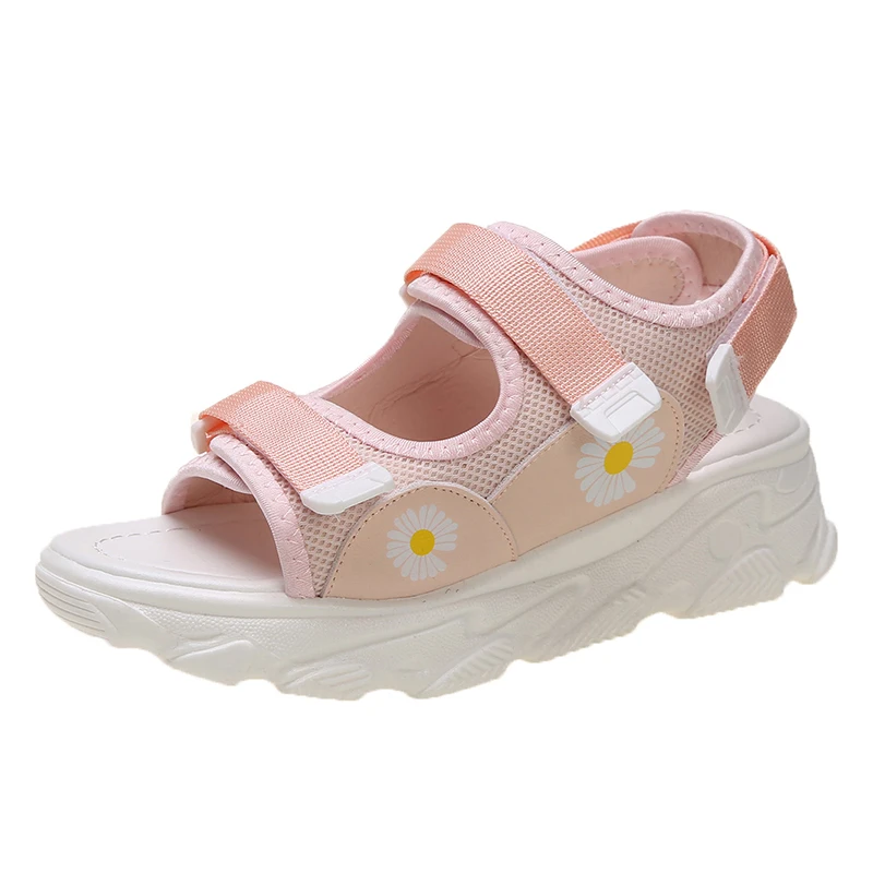 

Girls beach sandal shoe breathable casual shoes low heel peep toe shoes