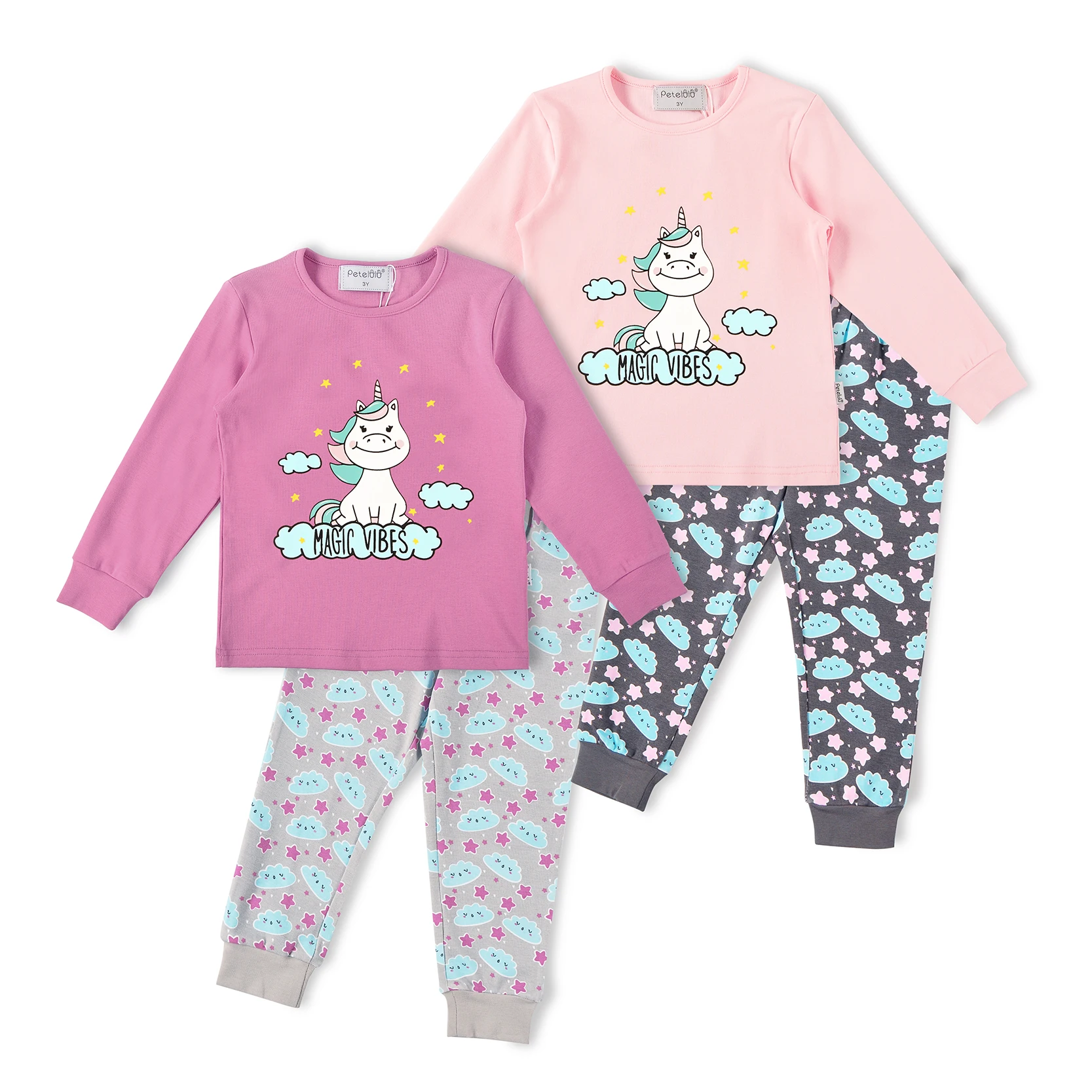 

Girls Pyjamas Set Cute Kids Long Sleeve Cotton Pjs Pajama Sleepwear Tops Shirts & Pants Nightwear Children Clothing