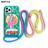 

Lanyard Crossbody 100% Biodegradable Low MOQ UV Print Recyclable Plastic Compostable Cell Phone Cover Case For Iphone 11 Pro Max