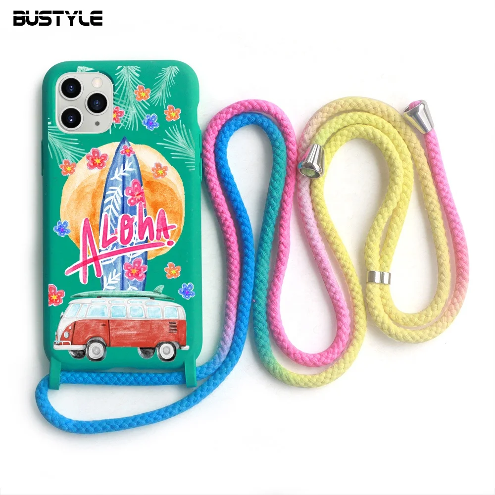 Lani&egrave;re Bandouli&egrave;re 100% Biod&eacute;gradable Bas MOQ Impression UV En Plastique Recyclable Compostable Housse de T&eacute;l&eacute;phone Portable Pour Iphone 11 Pro Max - ANKUX Tech Co., Ltd