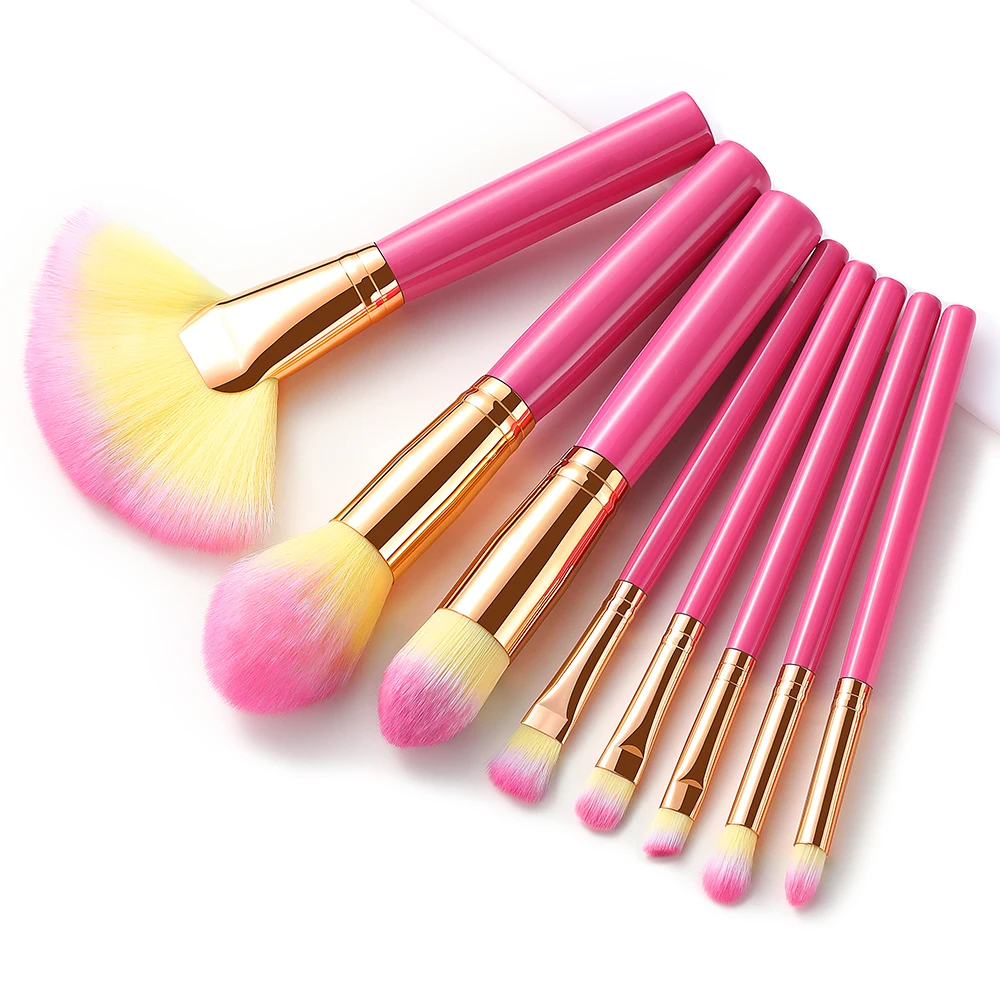 

XINYAN 8Pcs red Makeup Brushes Set Eye Shadow Foundation Powder fan Eyelash Lip Make Up Brush Cosmetic Beauty Tool Kit