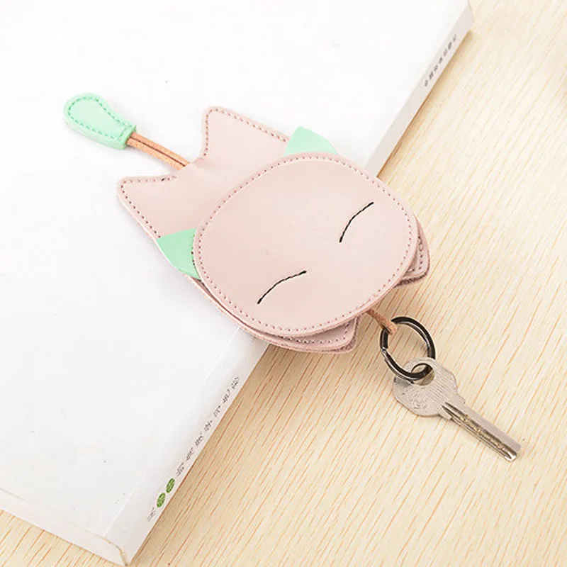 

Creative Cute Cartoon Cat Printing Men Women Car key Cover Ring Waterproof Mini PU Leather Key Case, 6 colors