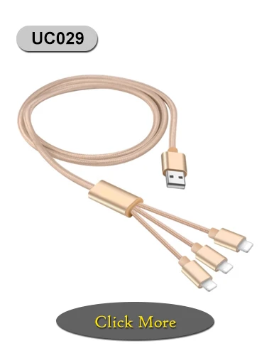 3 in 1 nylon usb charging Cable 3 in 1 nylon braided usb cable for iPhone 5,6,7,8,X, Android, Type-C