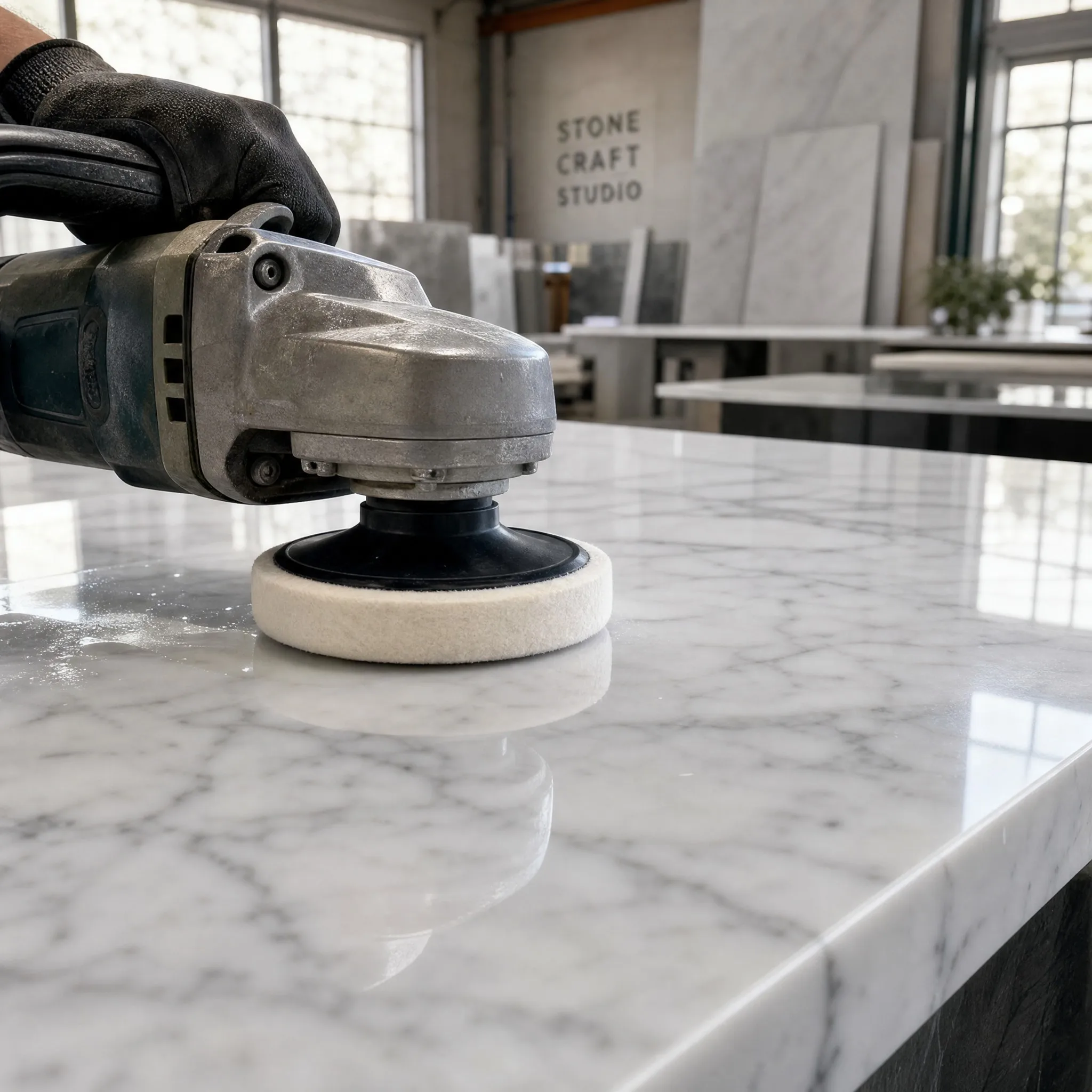 Natural Marble and Stone Countertop High Gloss Buffing