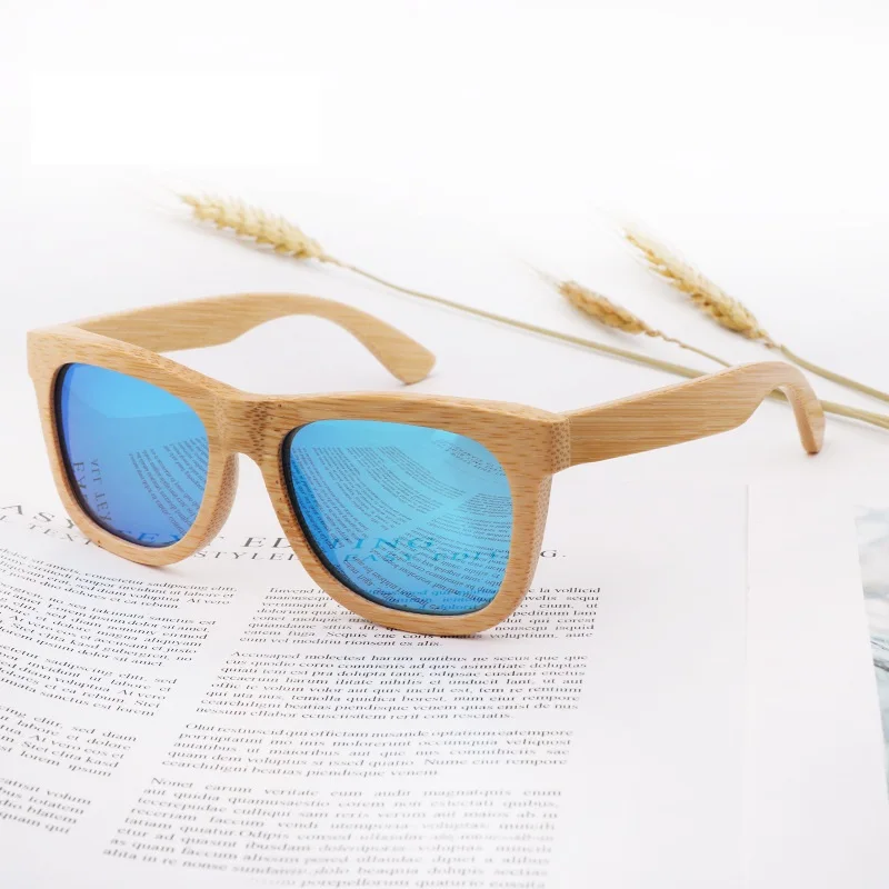 

Wholesale bamboo sunglasses retro style Custom LOGO handmade bamboo glasses, Any colors