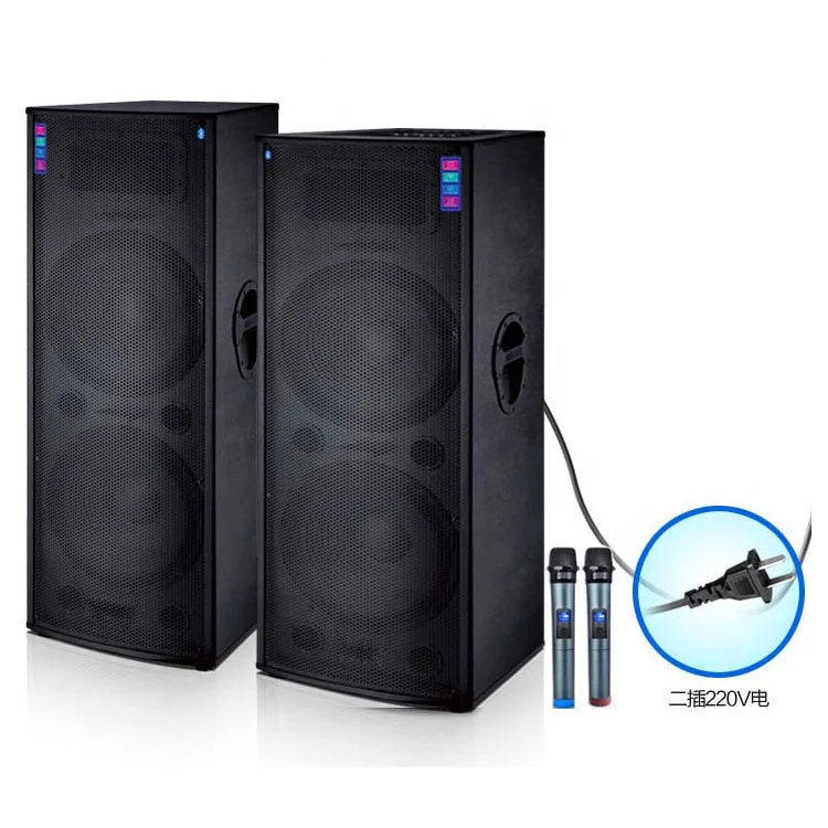 

500W-1000W Big Power Professional Outdoor Loudspeaker 18 Inch Active Karaoke Full Range Speaker Stage Pair Speaker, Black