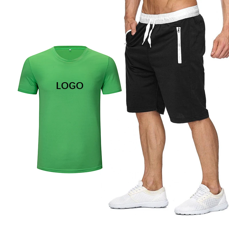 

Custom Training Wear Clothes Men Blank Joggers Tow Piece Track Suits Sport Polyester Short Tracksuit Sets