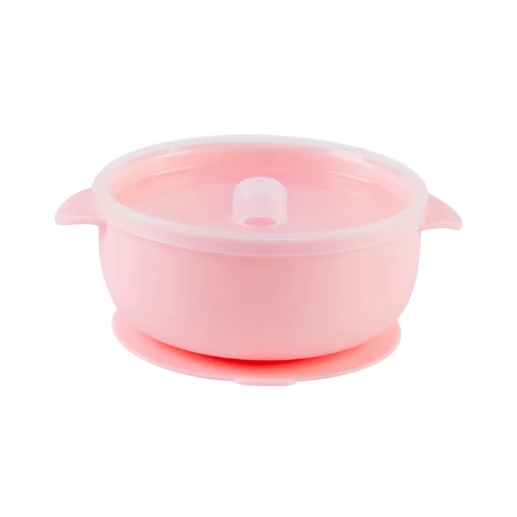 

100% Food Grade Toddler First Stage Self Feeding Silicon Bowl Super Suction Silicone Baby Bowl, Customized color