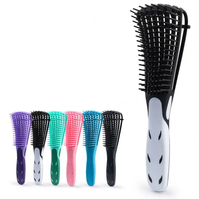 

Naturally With Handle Custom Logo Styling Denim Brushes Curl For Natural Boar Nylon Curly Detangling Moving Hairbrush Hair Brush