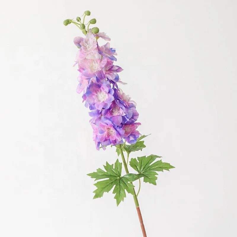 

High quality latex real touch artificial flower delphinium in bulk for home wedding decoration
