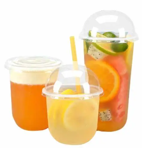 

Blank U Shape Cup 360Ml 500Ml 700Ml Clear Pet Pp Plastic Cup, Customized color