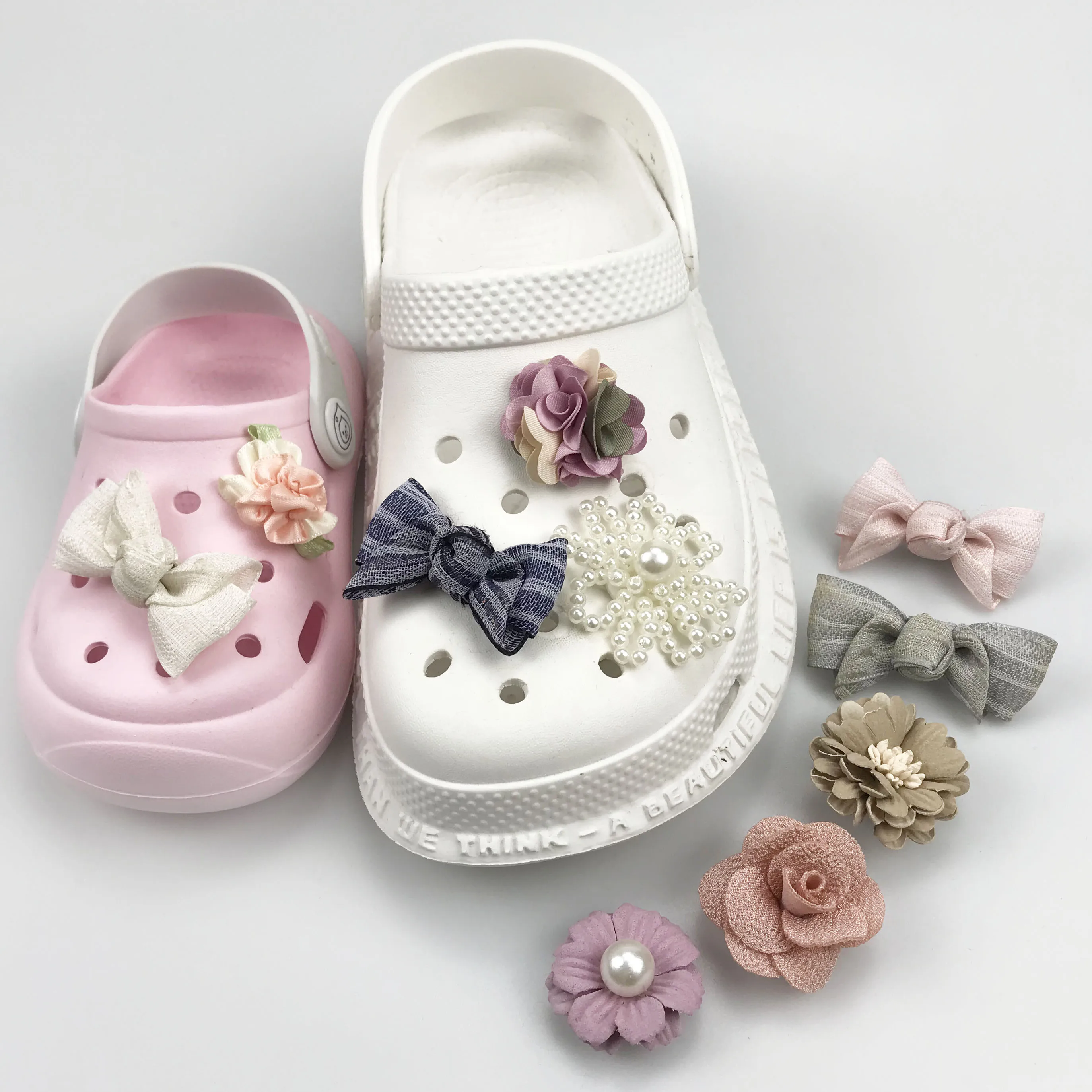 

Handmade cloth floral shoe accessories clog charm used in garden shoes