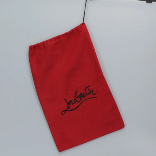 

Custom Logo Printed Red Cotton Flannel Drawstring Dust Bag Cotton Flannel Shoe Bag, Natural color, off white color, white color, black color , red etc