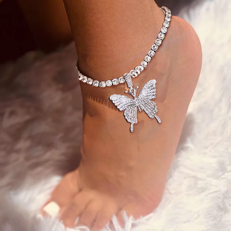 

Fashion Multiple Styles Crystal Rhinestone Anklet Women Foot Chain Butterfly Ankles Foot Jewelry For Women, Silver,gold,rose gold