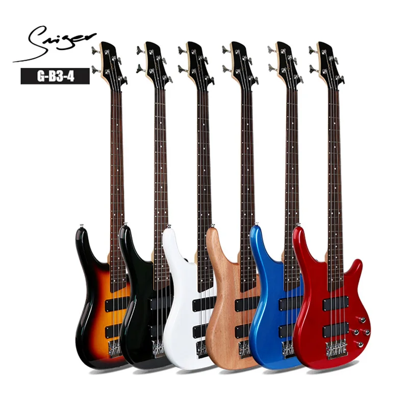 

Smiger Electric Bass Alder Wood G-B3-4 4 Strings Alder Wood Bass Guitar 24 Frets Electric Bass Guitar Musical instrument