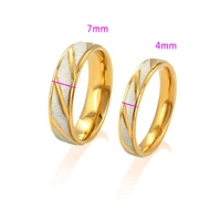 

R-123 Xuping jewelry stainless steel hip hop couples ring, 14k 18k gold women wedding ring set