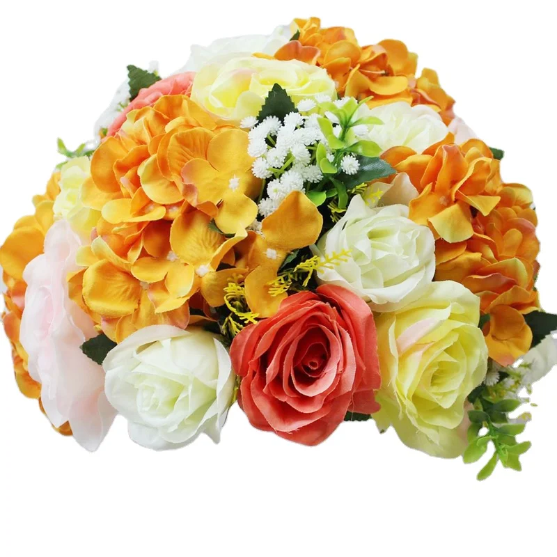 

SPR wedding occasion and party table centerpiece flower ball arrangement decorative floral high quality factory retails, Yellow