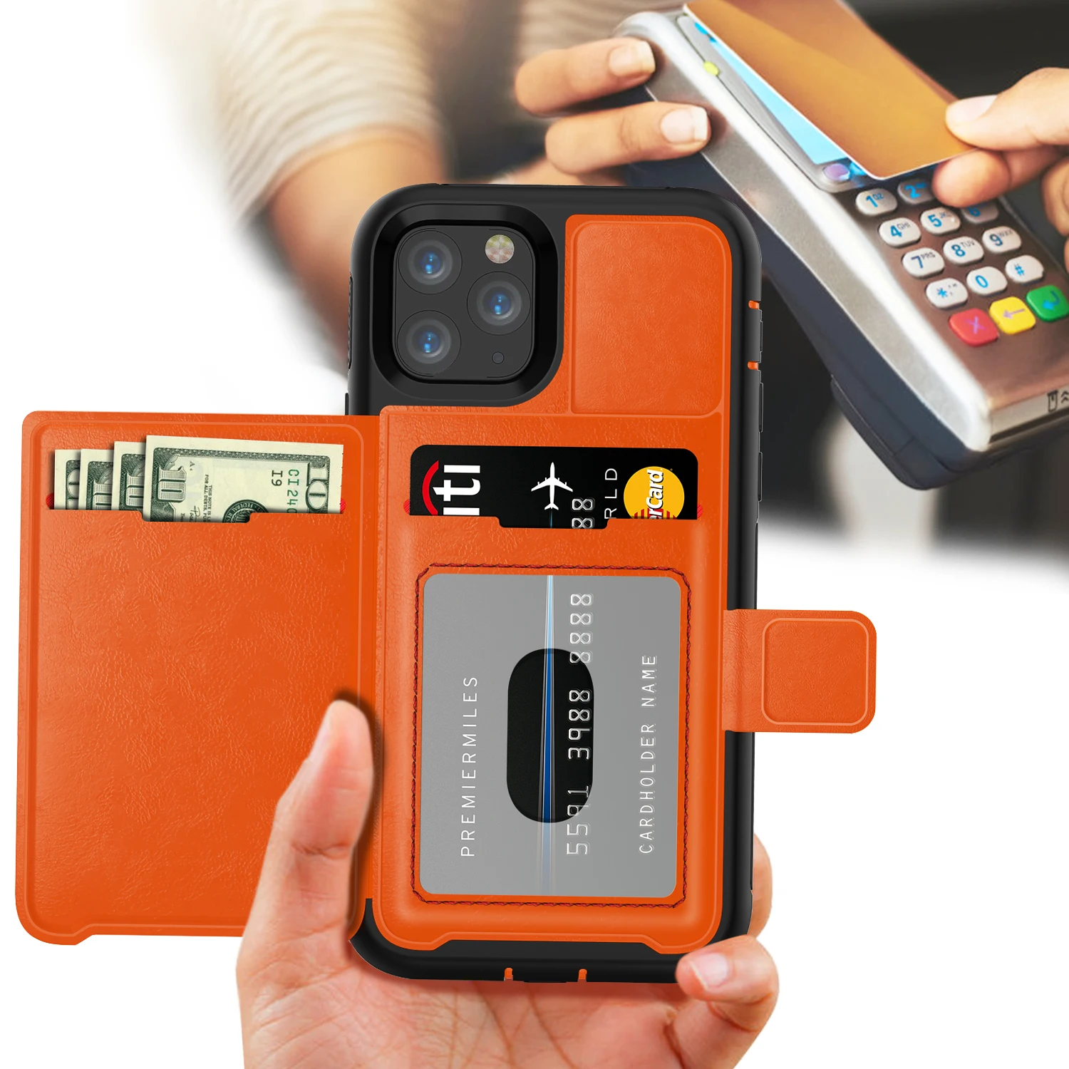 Amazon Hot Products Wallet Leather Carcasa de Telefono para for iPhone 11 Pro Card Slot Phone Case