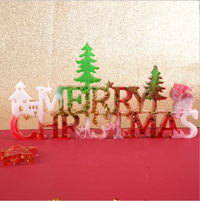

LOVE'N LV106T resin charm Christmas series Listed Desktop decorations silicone mold for party