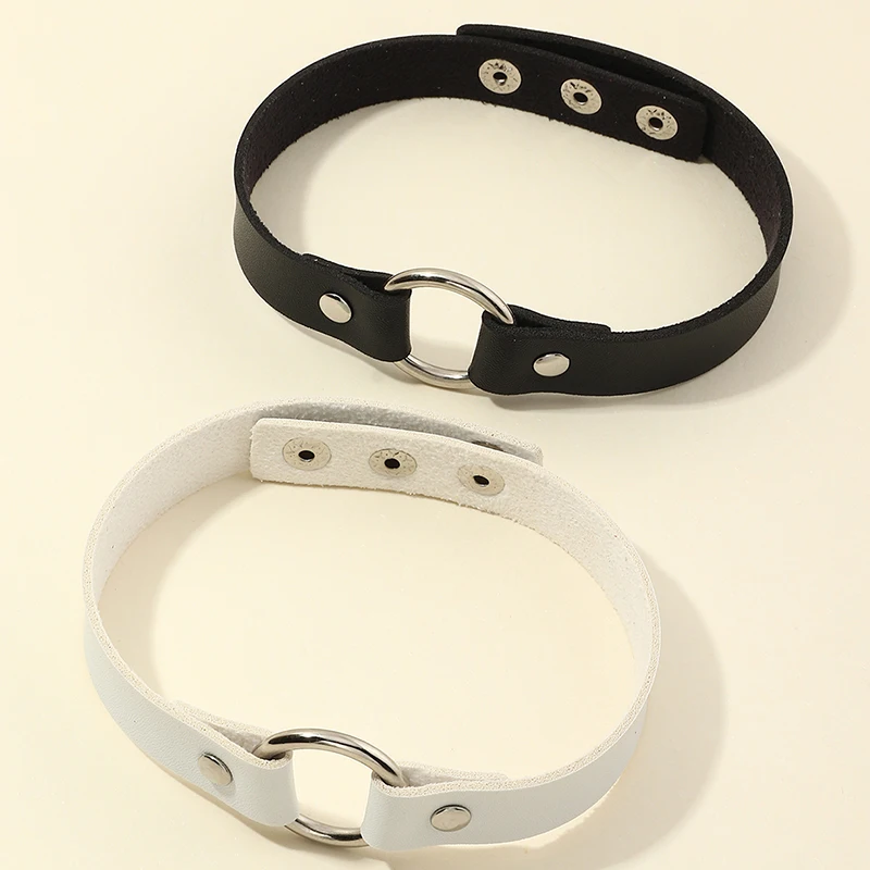 

Hip-hop Sexy Black White Choker Necklace Simple Adjustable Jewelry Clavicle Chain
