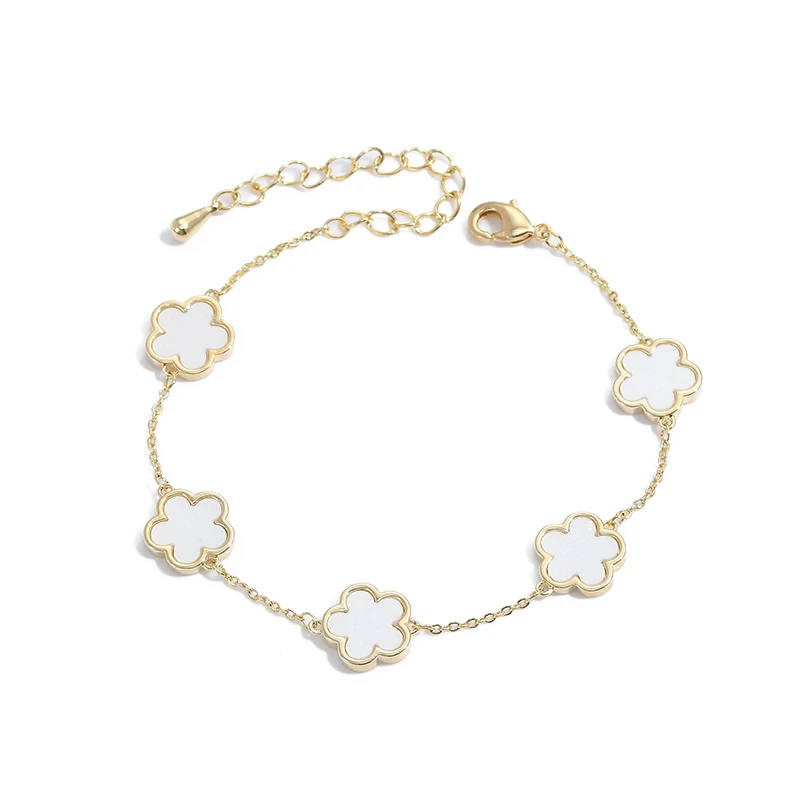 

SL61468 Electroplated real gold bracelet ins wind fresh cute simple light luxury petal bracelet