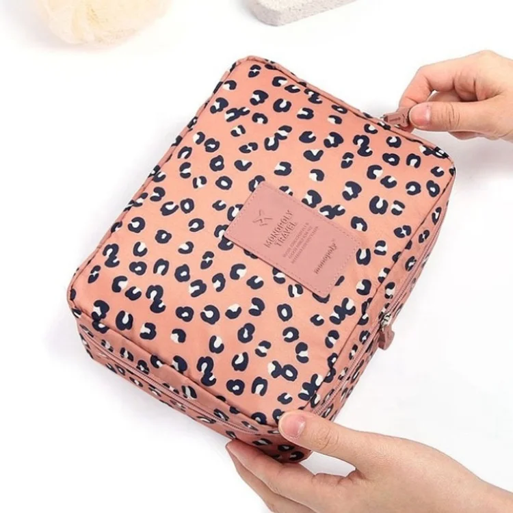 

Cosmetic Bag Women Environmental Protection Travel Portable Makeup Bag Leopard Print Storage Bags Makeup Pack Case