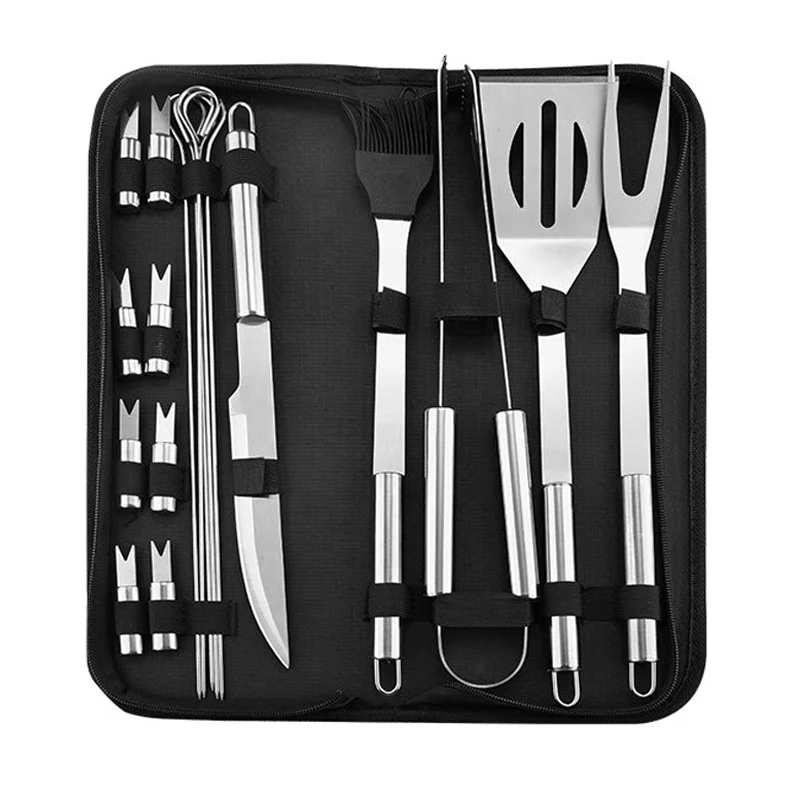 

18Pcs Barbecue Grilling Tools BBQ Utensils Stainless Steel BBQ Tool Set Camping Outdoor Cooking Tools Barbecue Grill Accessories