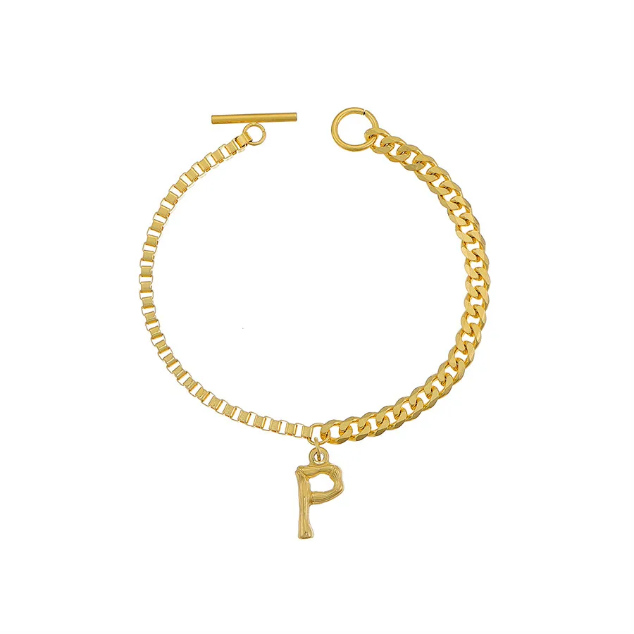 

YXbracelet-229 Xumping Jewelry Simple Personality Design Fashion Joint-go Neutral Letter Series Letter P Bracelets