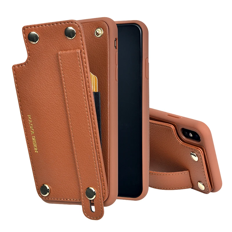 

PULOKA Leather Mobile Case Cell Phone Covers with Waist Strap for Iphone 7 8