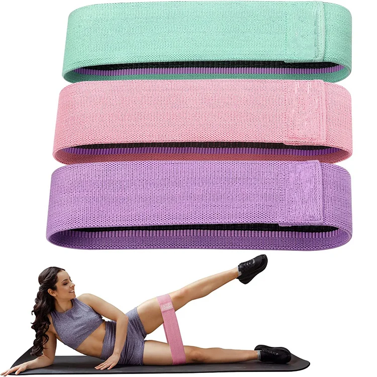 

Latex Hip Fabric Resistance Bands Resistant Elastic Gym Yoga Loop Fitness Glute Band, Pink gray black purple