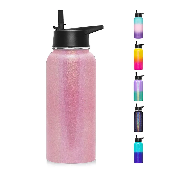 

Customized color 18/8 double wall stainless steel insulated vacuum sports drinking flasks water bottle with cover lid