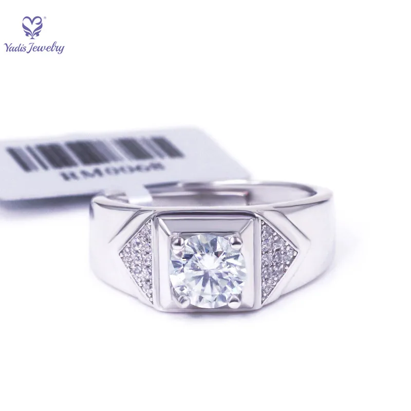 

Yadis 925 silver gold plated moissanite mens ring 1 carat fashion jewelry factory wholesale Jewelry