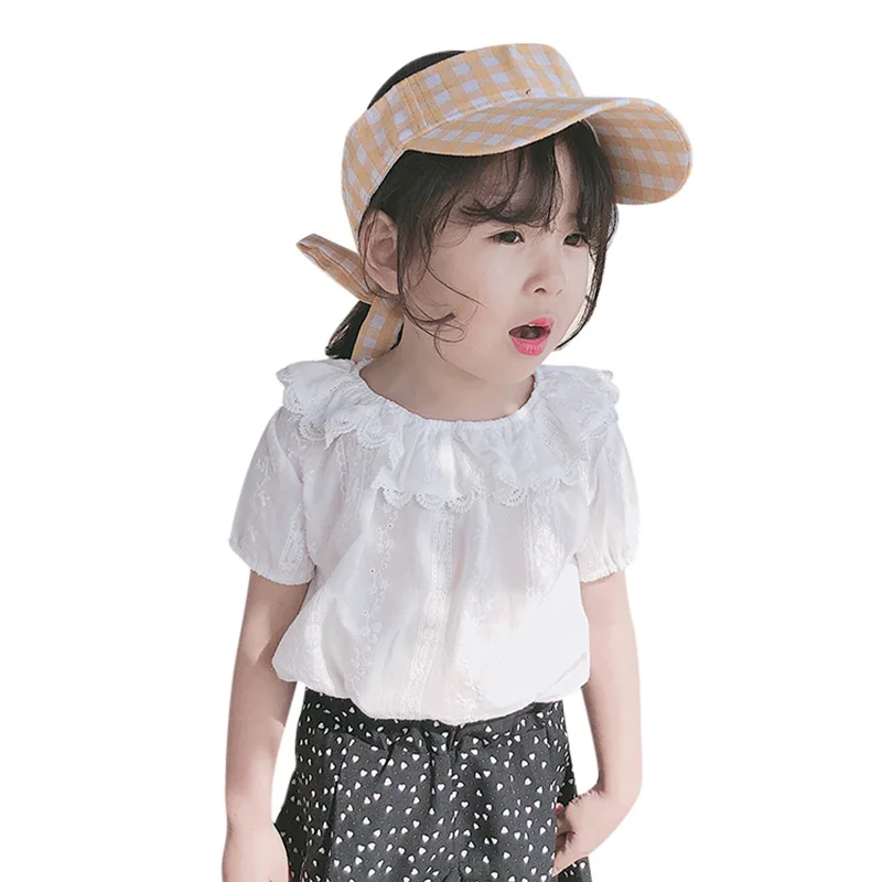 

Summer Hot Sales 0-6 Years Old Children's Clothes Korean Edition Trend Pure Color Girl Clothes Contracted Cool Baby Shirt C