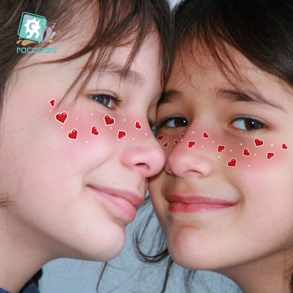 Rocooart Latest Sexy Butterfly Heart Freckle Make Up Temporary Tattoo Sticker Beauty Party Face Tattoo Stickers