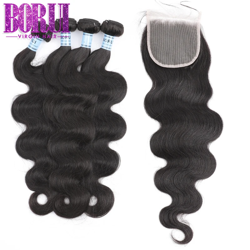

Body Wave Hair Bundles with Lace Closures 10A Grade Virgin Cuticle Aligned Mink Brazilian Human Hair Body Wave Bundles Natural