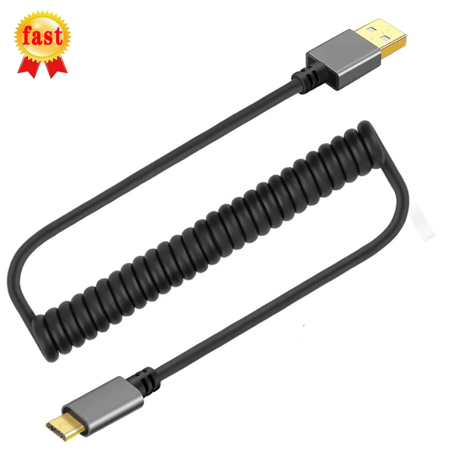 

Retractable Micro Mini USB Cable Fast Data Charging Cable Spring Spiral Curly Coiled Cord