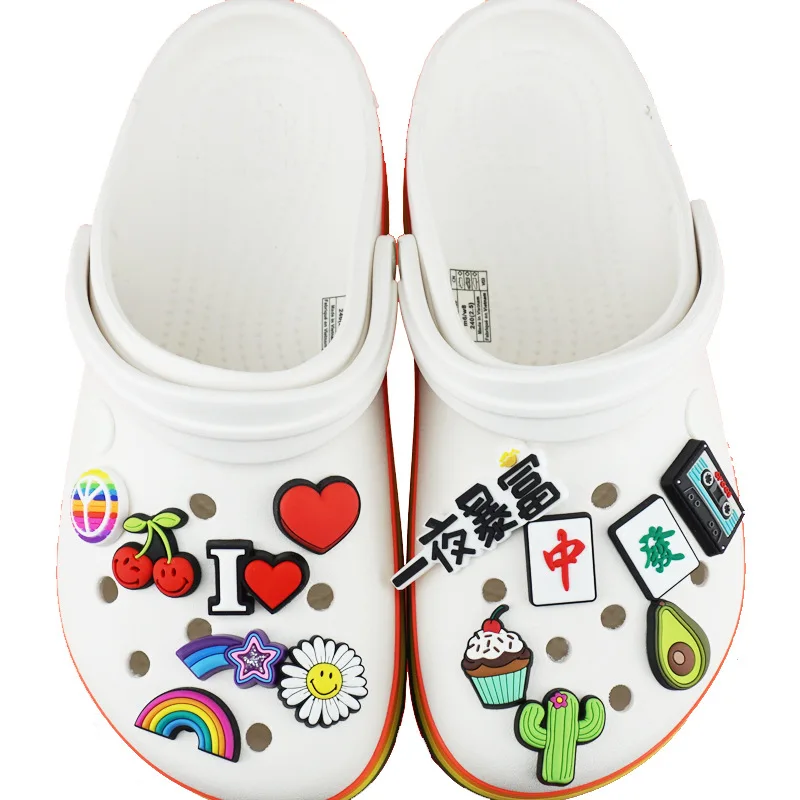 

Designer Clog Croc Custom Charms Shoe Logo Jibbsitz Charm Wholesale Shoes For Croc PVC Rubber Chinese Croc Charms, Customized