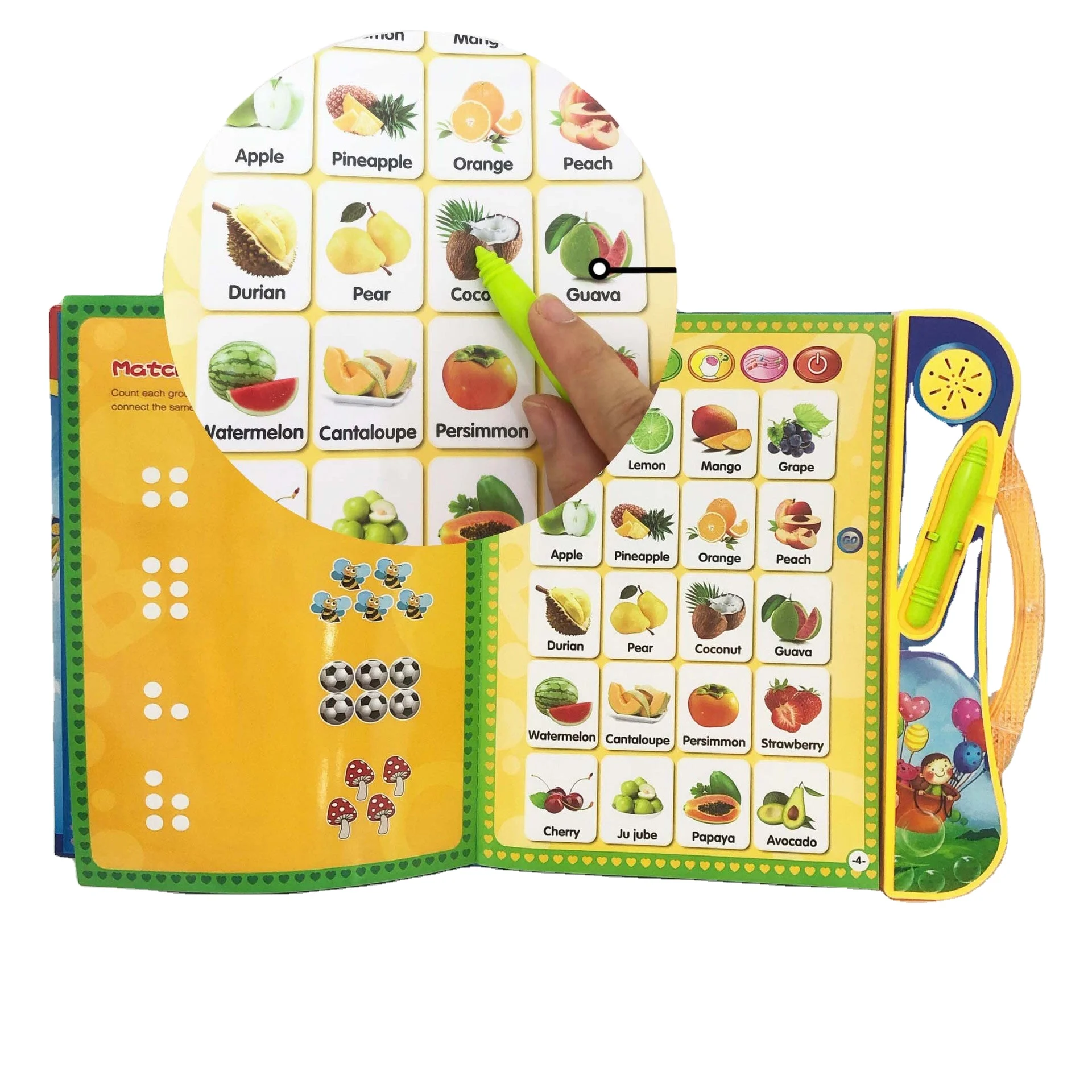 

High Quality educational toys for kids learning electronic Cognition Skill Early Learning education book button art toddler toys
