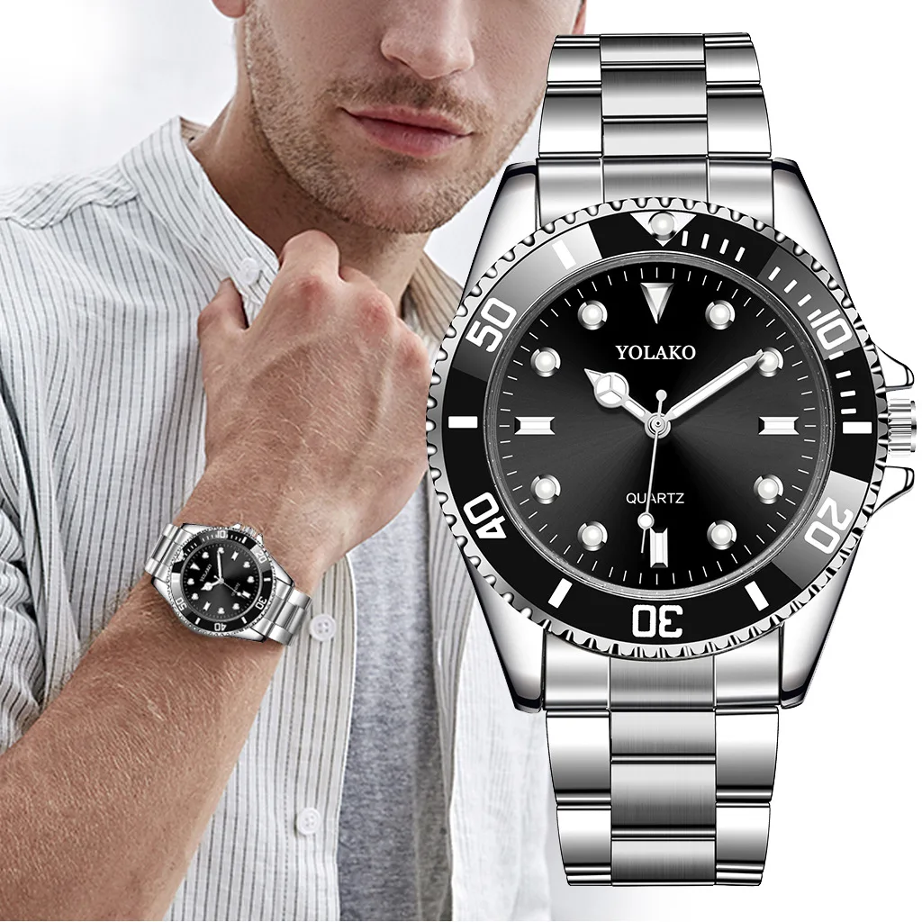 

YK402 Mens Silver Color Quartz Stainless Steel Back Wrist Watch