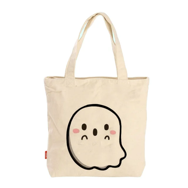 

New Season OEM Design Halloween Large Custom Printed Cotton Canvas Jute Tote Bag